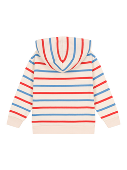 Petit Bateau Kids' Stripe Hoodie, Avalanche/Multico - view 2, Avalanche/Multico