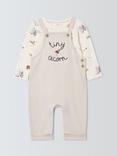 John Lewis Baby Highland Dungarees and Long Sleeve Bodysuit Set, Grey
