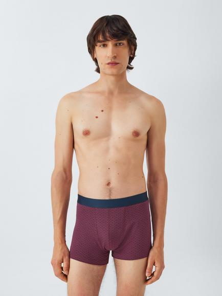 John Lewis Organic Cotton Geometric Pattern Trunks, Pack of 3, Multi - view 2, Multi