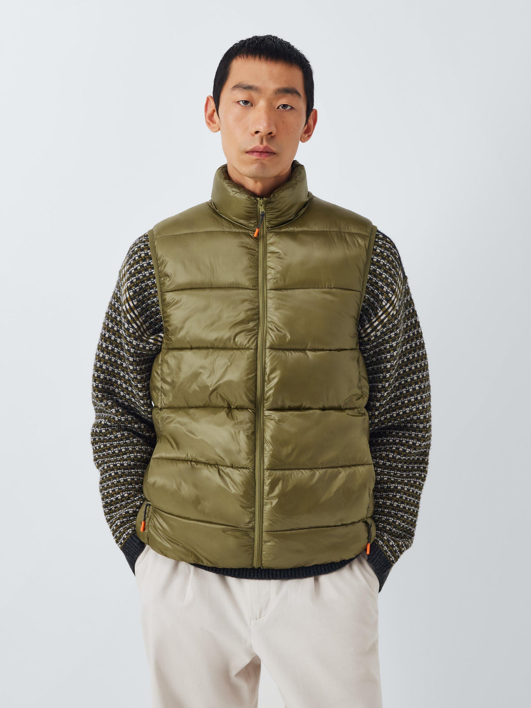 Product image 1 of 6, which shows John Lewis Ripstop Puffer Gilet, Olive Drab, S