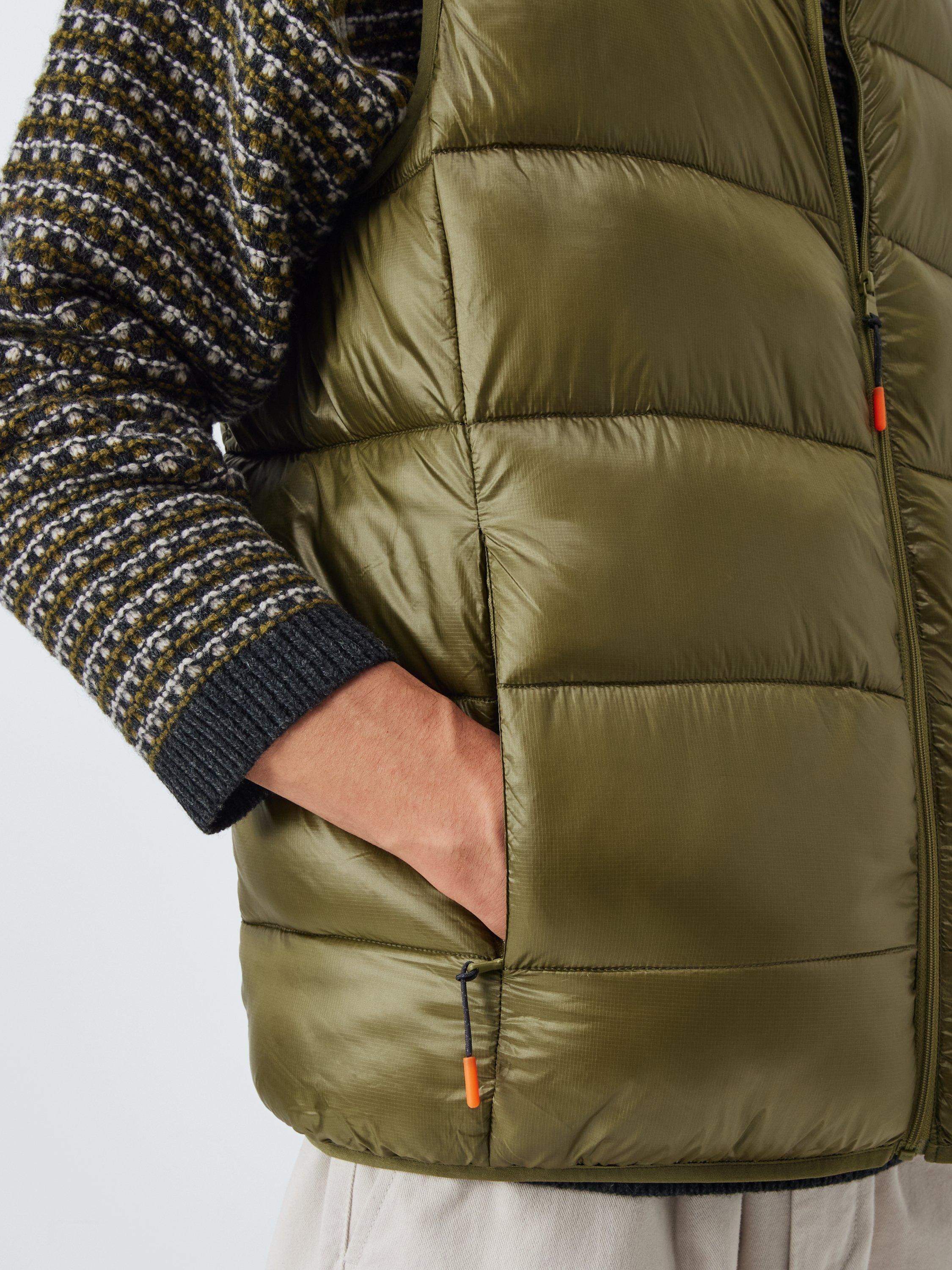 Product image 6 of 6, which shows John Lewis Ripstop Puffer Gilet, Olive Drab, S