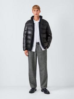 John Lewis Zip Front Puffer Jacket, Black