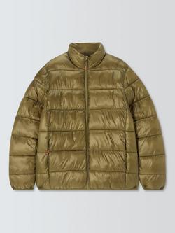 John Lewis Zip Front Puffer Jacket - view 2, Olive Drab