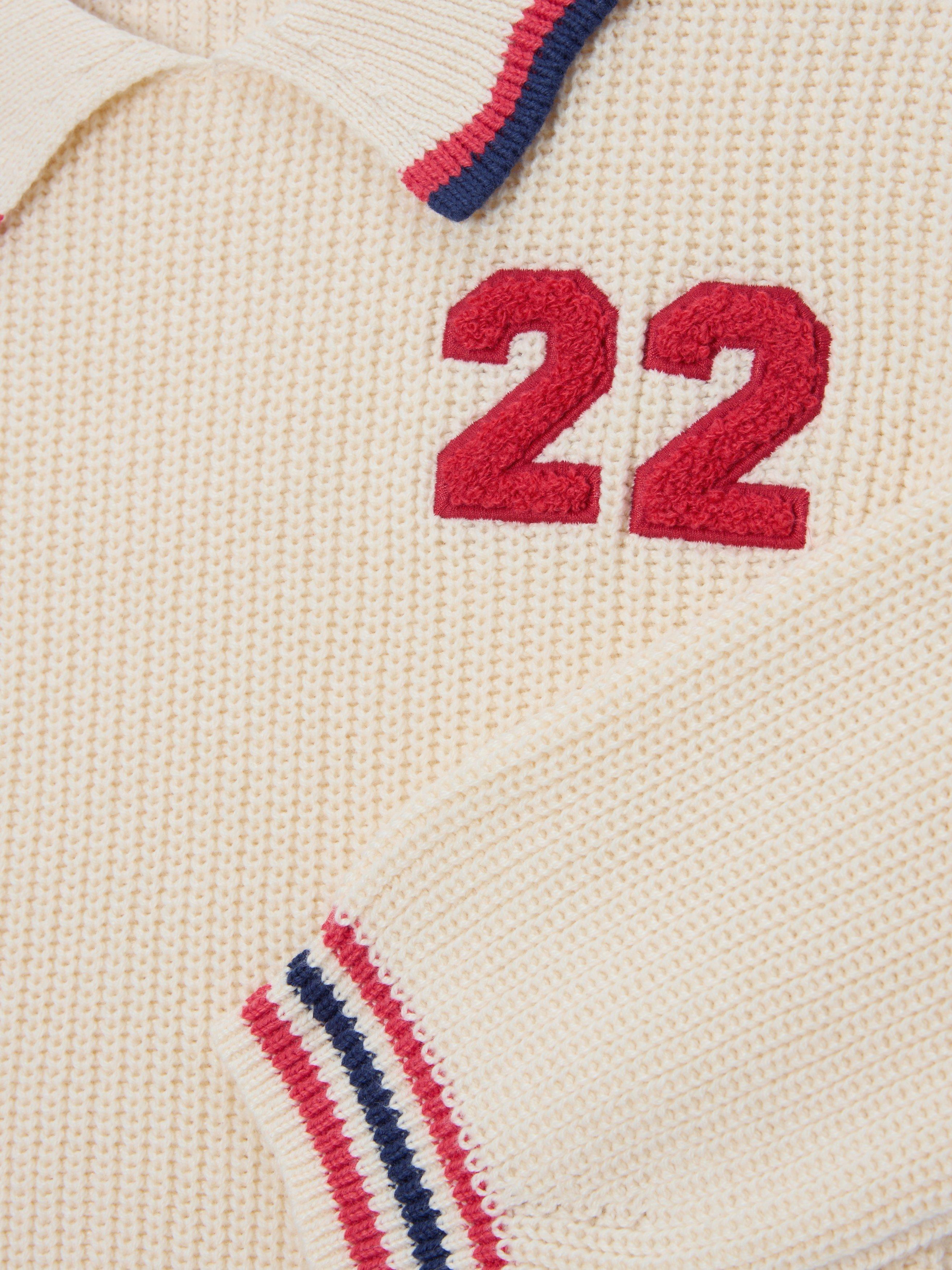 Product image 5 of 6, which shows John Lewis Kids' Varsity Knit Jumper, Cream, 3 years
