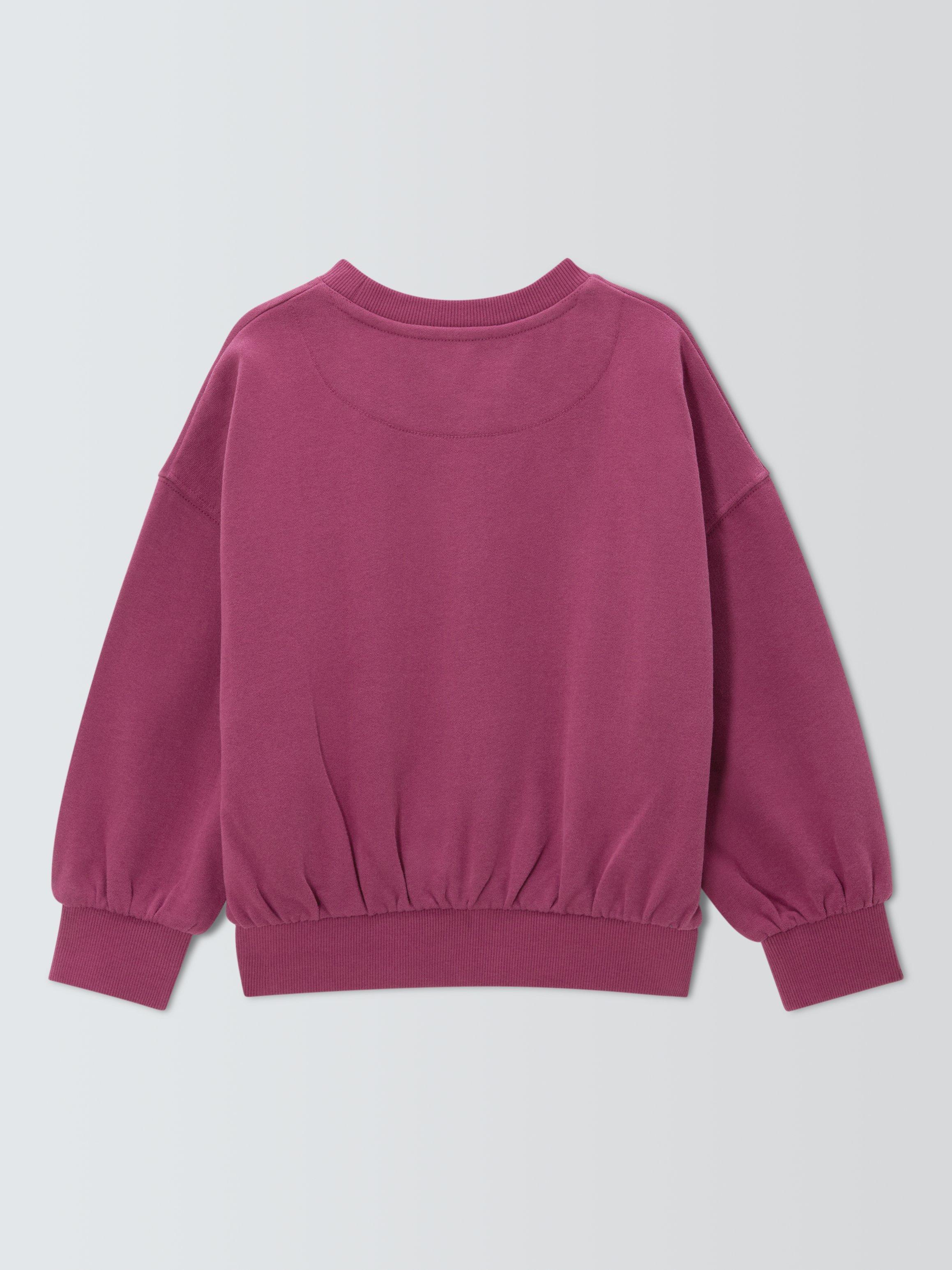 Product image 7 of 7, which shows John Lewis Kids' Sequin Love Sweatshirt, Red, 3 years