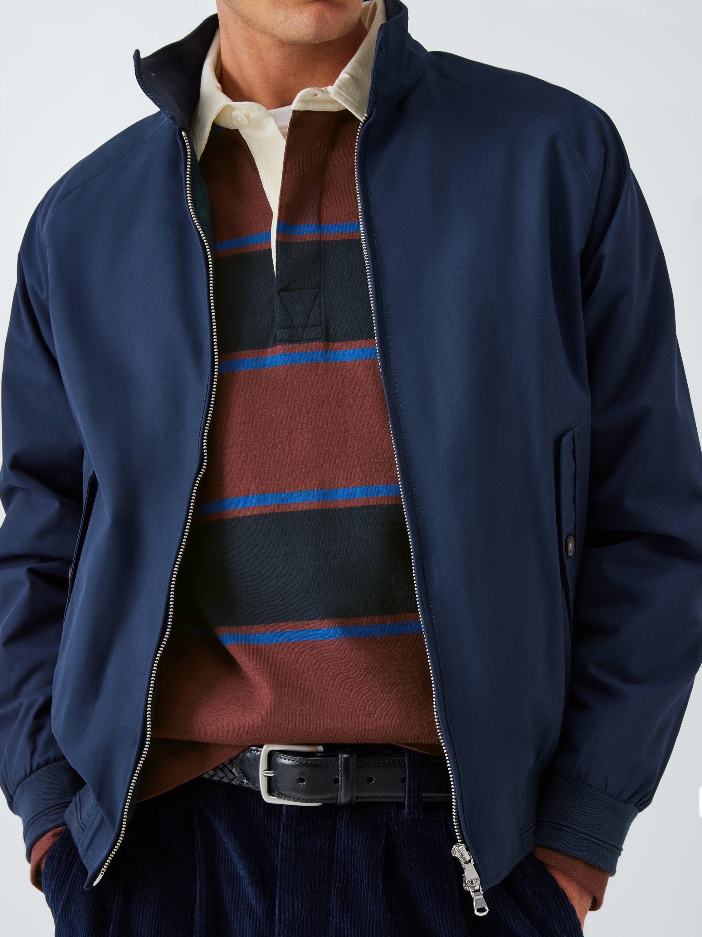 Product image 5 of 5, which shows John Lewis Stripe Cotton Rugby Shirt, Navy/Brown/Blue, M