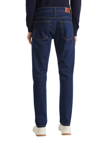 Benetton Slim Fit Denim Jeans, Dark Blue - view 2, Dark Blue
