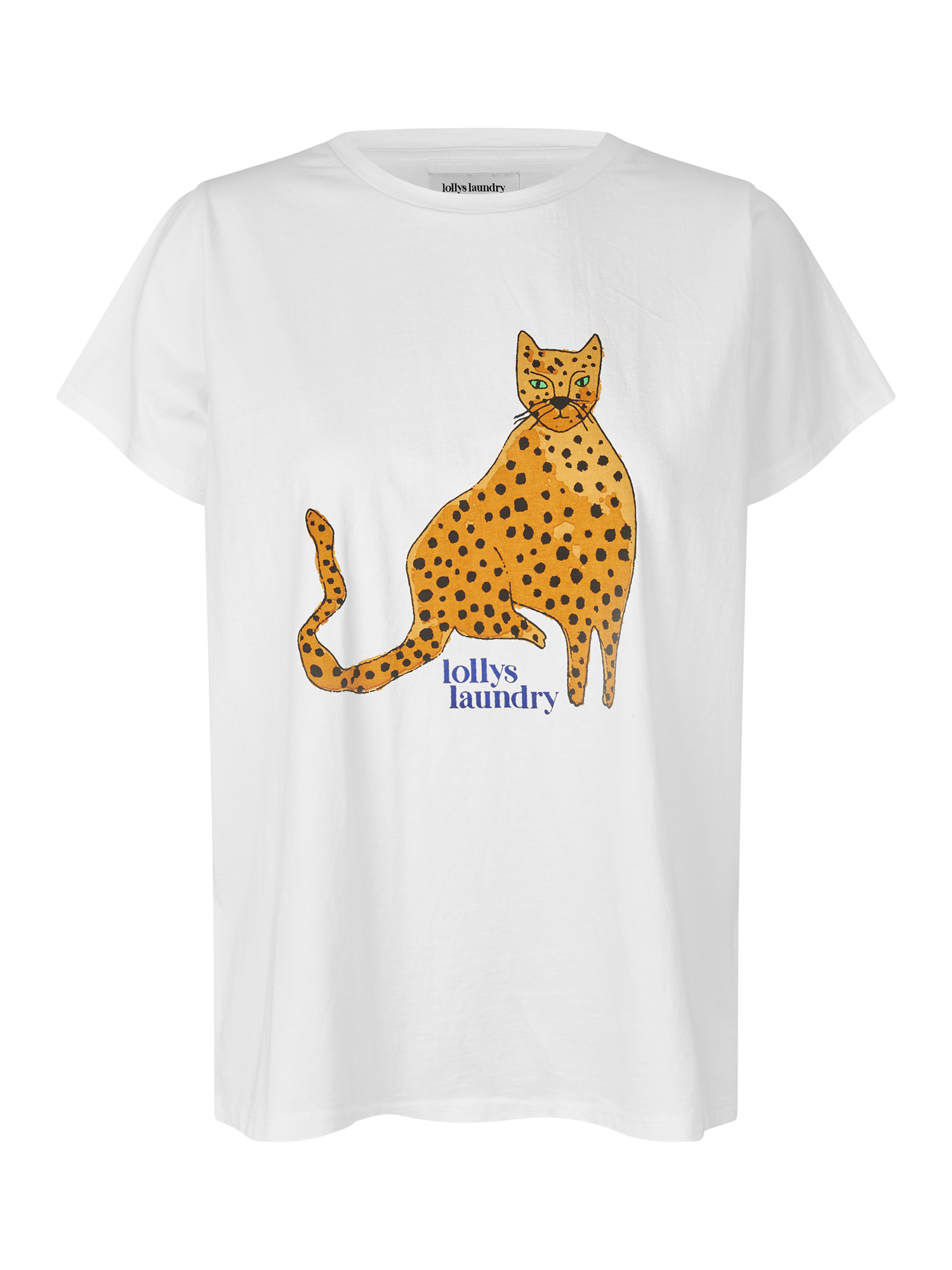 Product image 4 of 5, which shows Lollys Laundry Roma Leopard T-Shirt, White, XS