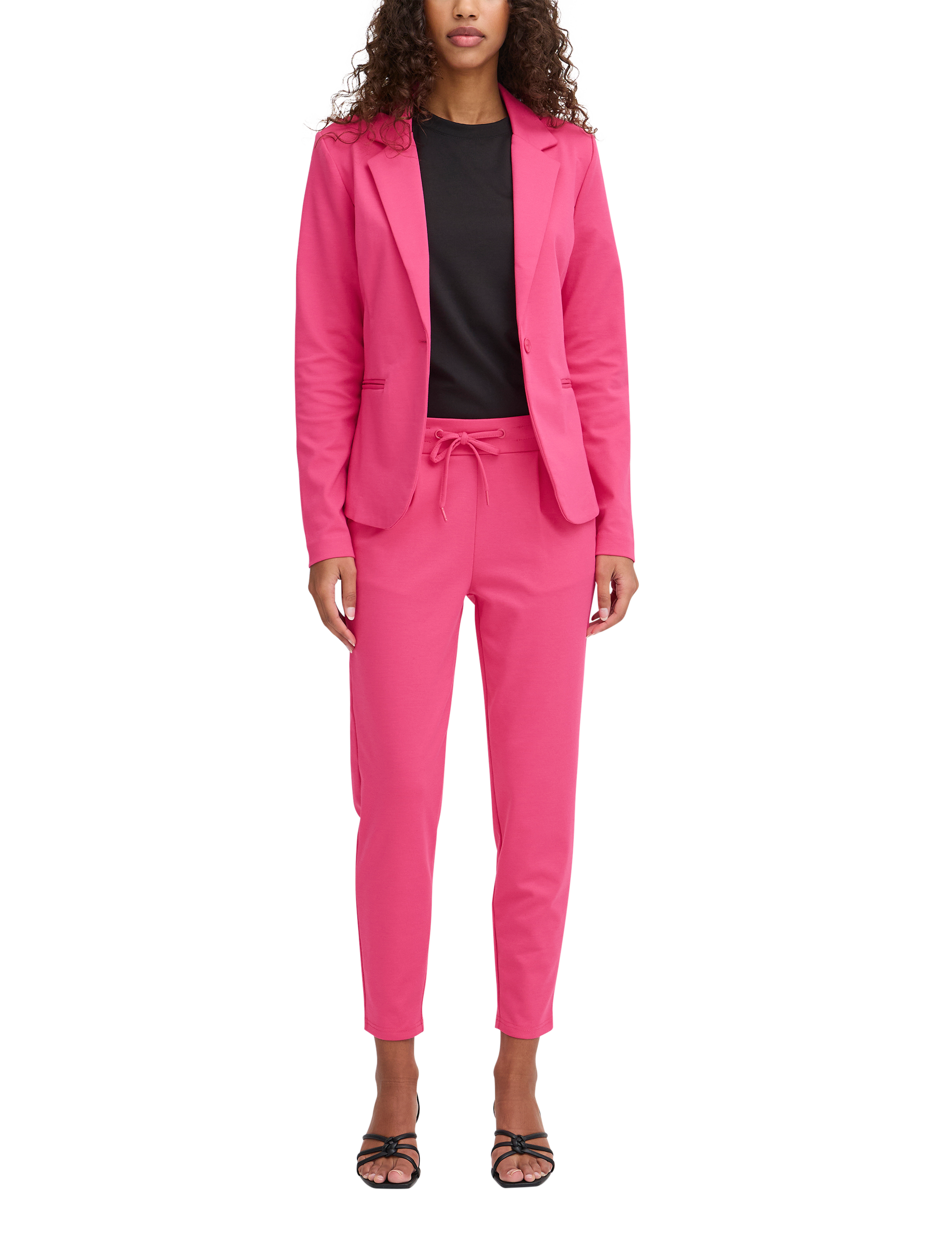 Product image 3 of 7, which shows ICHI Kate Fitted Blazer, Pink Yarrow, XS