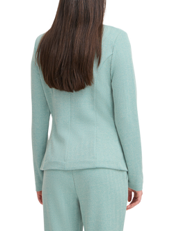ICHI Kate Herringbone Jacquard Fitted Blazer - view 2, Beryl Green/Almond