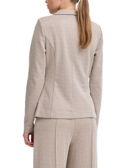 ICHI Kate Herringbone Jacquard Fitted Blazer - view 2, Fungi/Almond Milk