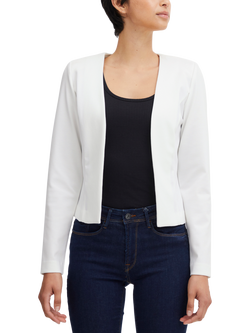 ICHI Kate Cropped Open Jacket, Cloud Dancer