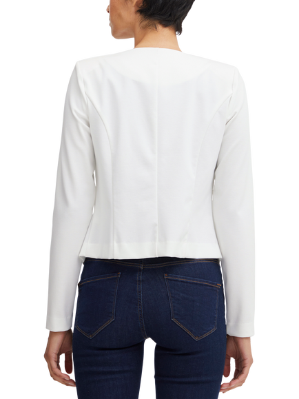 ICHI Kate Cropped Open Jacket - view 2, Cloud Dancer