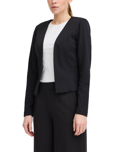 ICHI Kate Cropped Open Jacket, Black