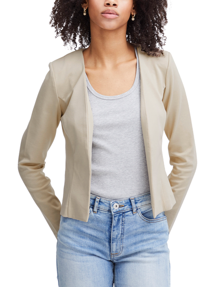 ICHI Kate Cropped Open Jacket, Doeskin