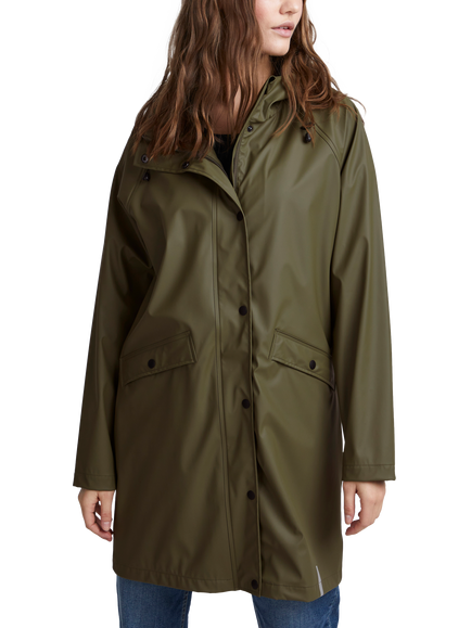 ICHI Tazi Hooded Rain Coat, Kalamata