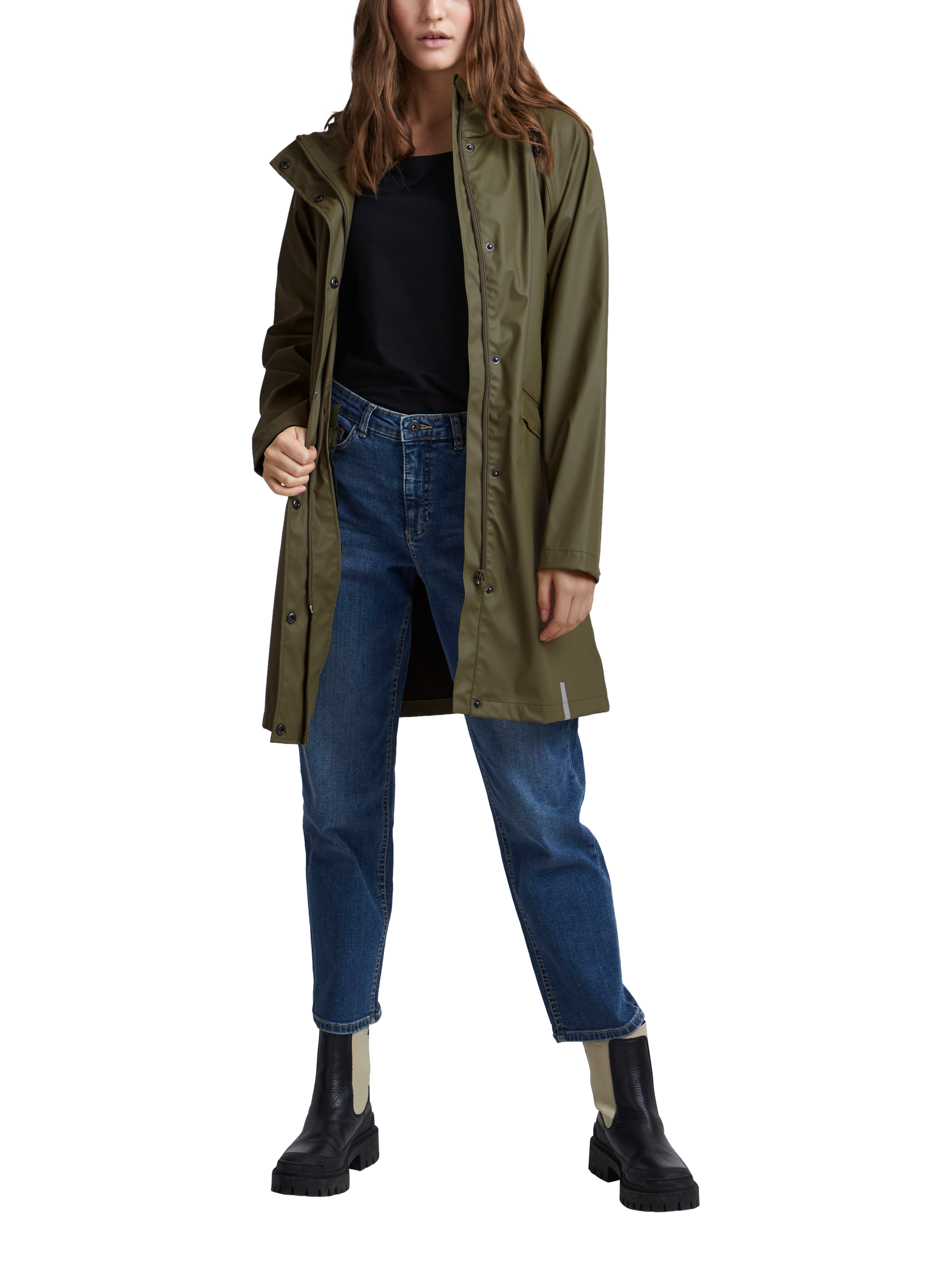 Product image 3 of 7, which shows ICHI Tazi Hooded Rain Coat, Kalamata, XS