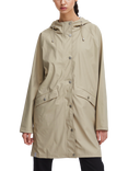 ICHI Tazi Hooded Rain Coat, Doeskin
