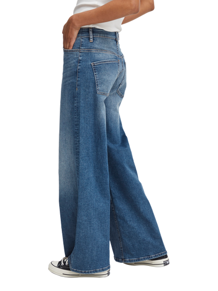 ICHI Twiggy Wide Leg Jeans - view 2, Medium Blue