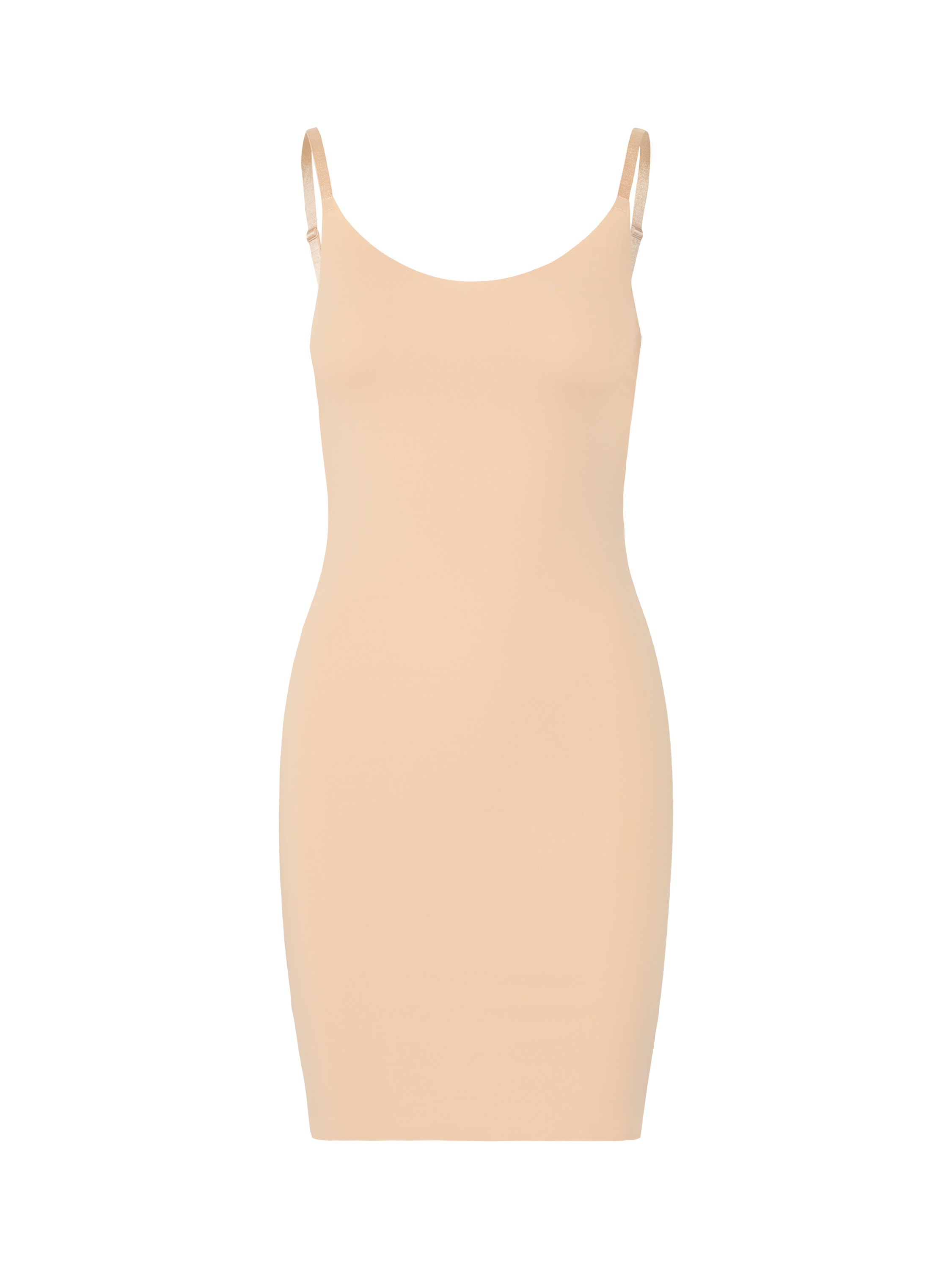 Product image 5 of 7, which shows ICHI Iasiv Scoop Neck Sleeveless Slip Dress, Tan, XS