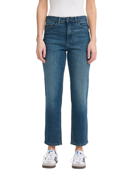 ICHI Twiggy Raven Straight Leg Jeans, Washed Medium Blue, Medium Blue