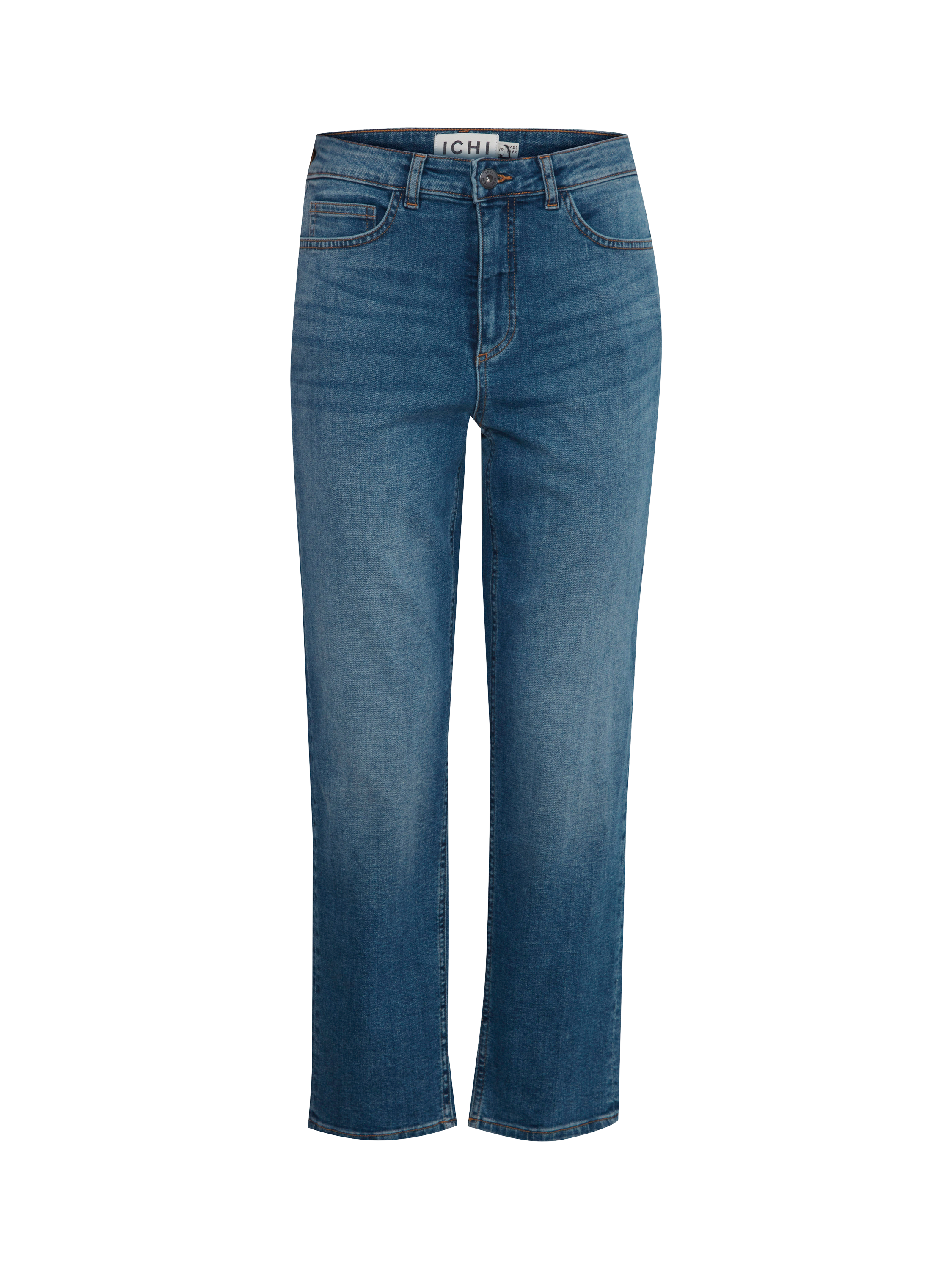 Product image 5 of 7, which shows ICHI Twiggy Raven Straight Leg Jeans, Washed Medium Blue, 25R