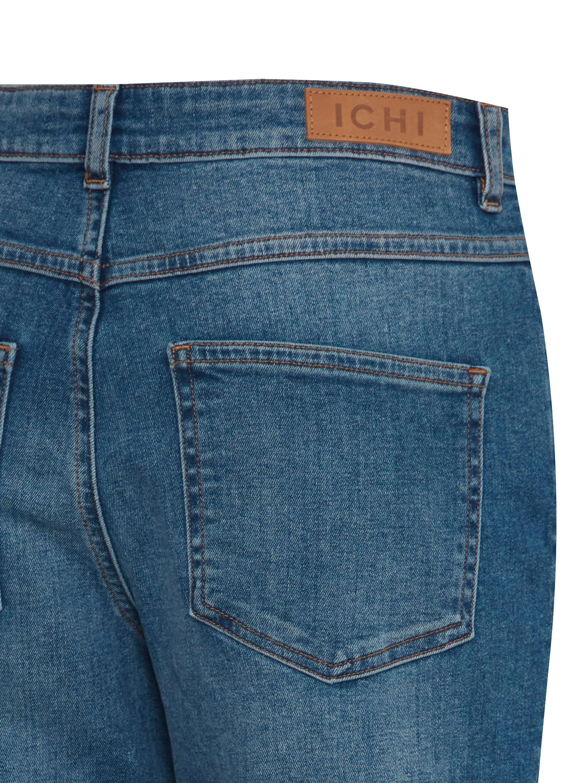 Product image 7 of 7, which shows ICHI Twiggy Raven Straight Leg Jeans, Washed Medium Blue, 25R