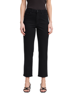 ICHI Twiggy Raven Straight Leg Jeans, Black, Black