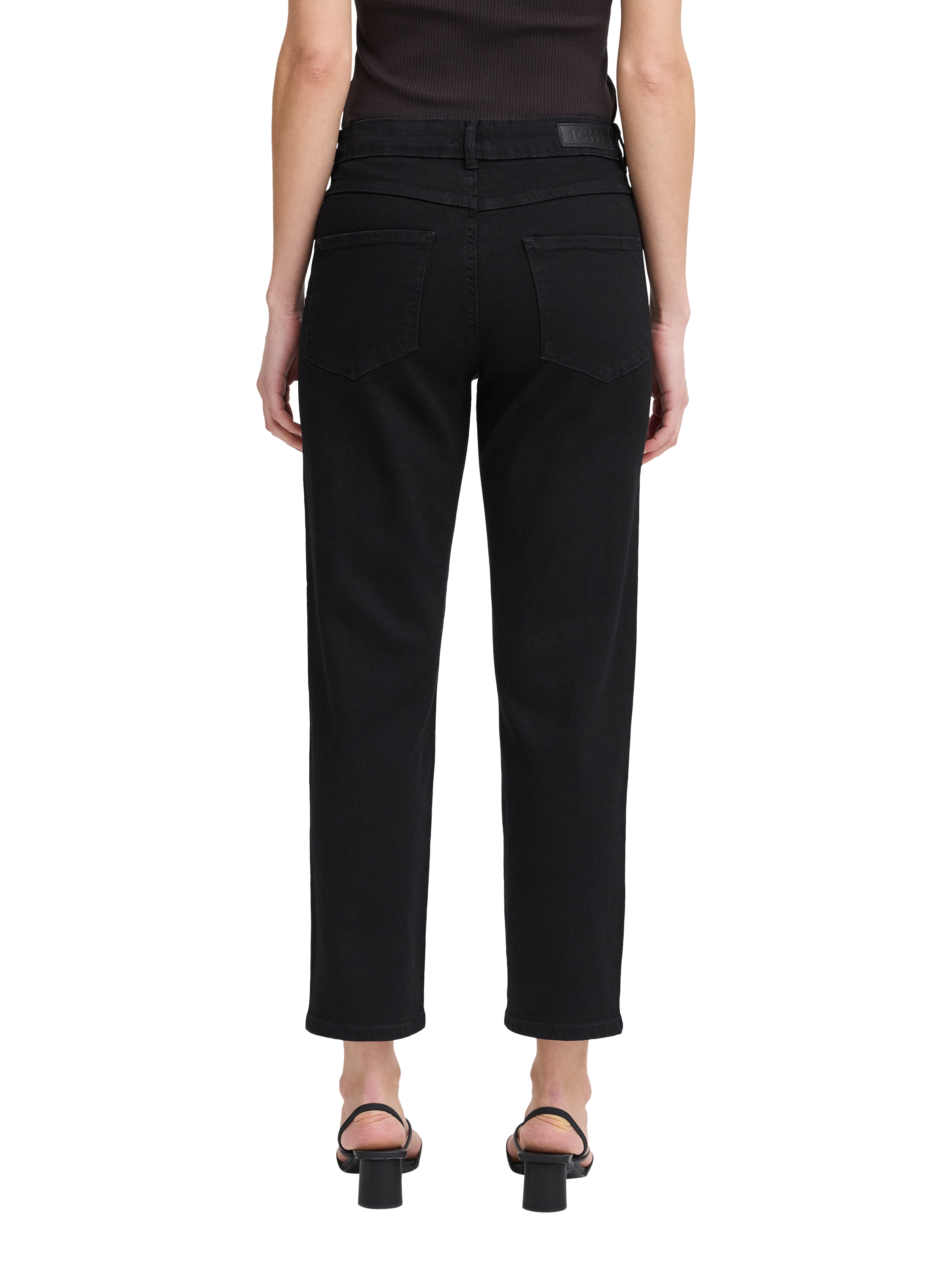 Product image 2 of 7, which shows ICHI Twiggy Raven Straight Leg Jeans, Black, 25S