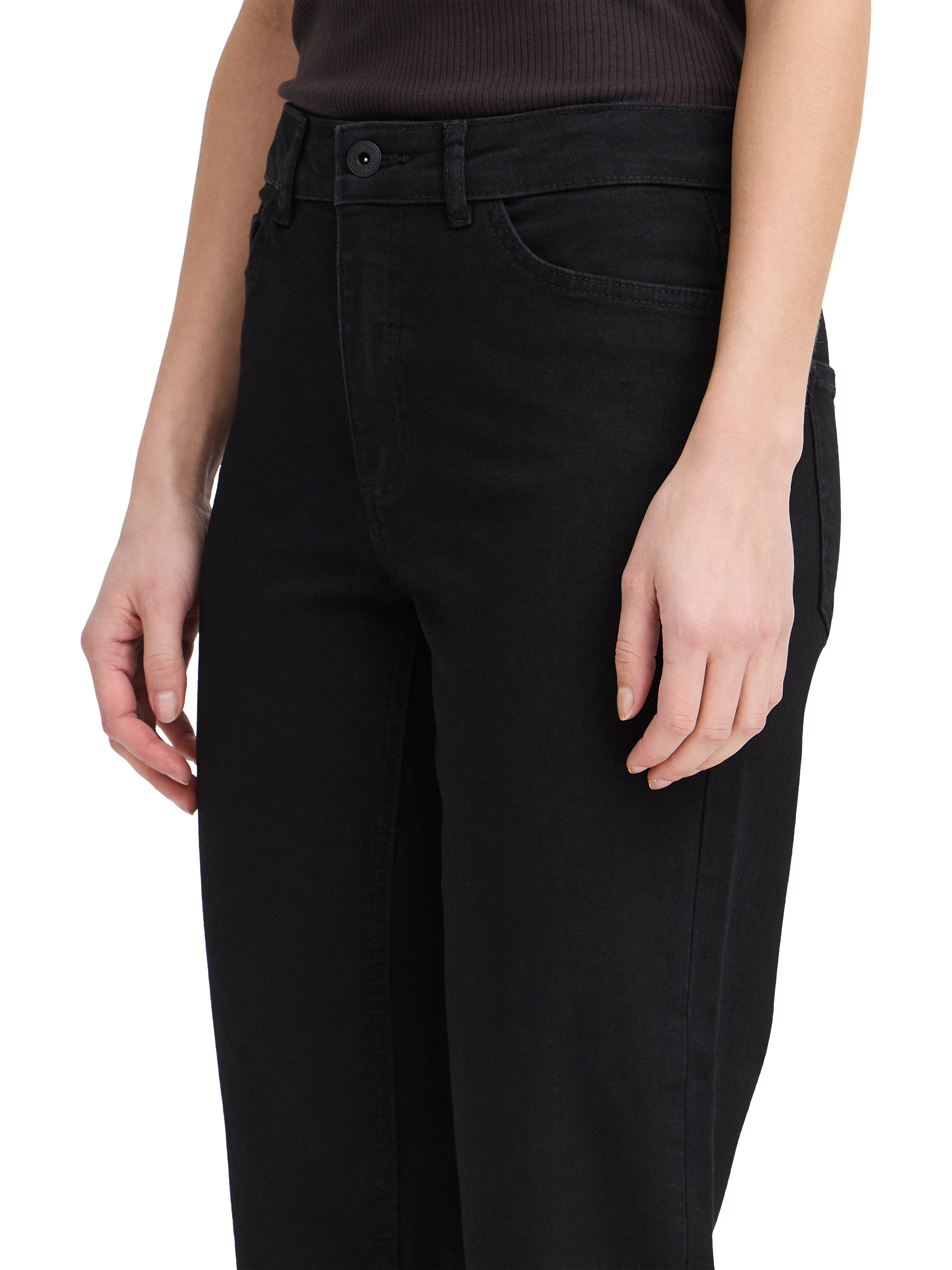 Product image 4 of 7, which shows ICHI Twiggy Raven Straight Leg Jeans, Black, 25S