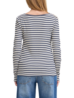 ICHI Cella Stripe Long Sleeve Top - view 2, Total Eclipse