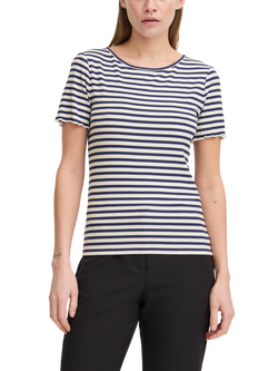 ICHI Cella Stripe Crew Neck T-Shirt, Total Eclipse