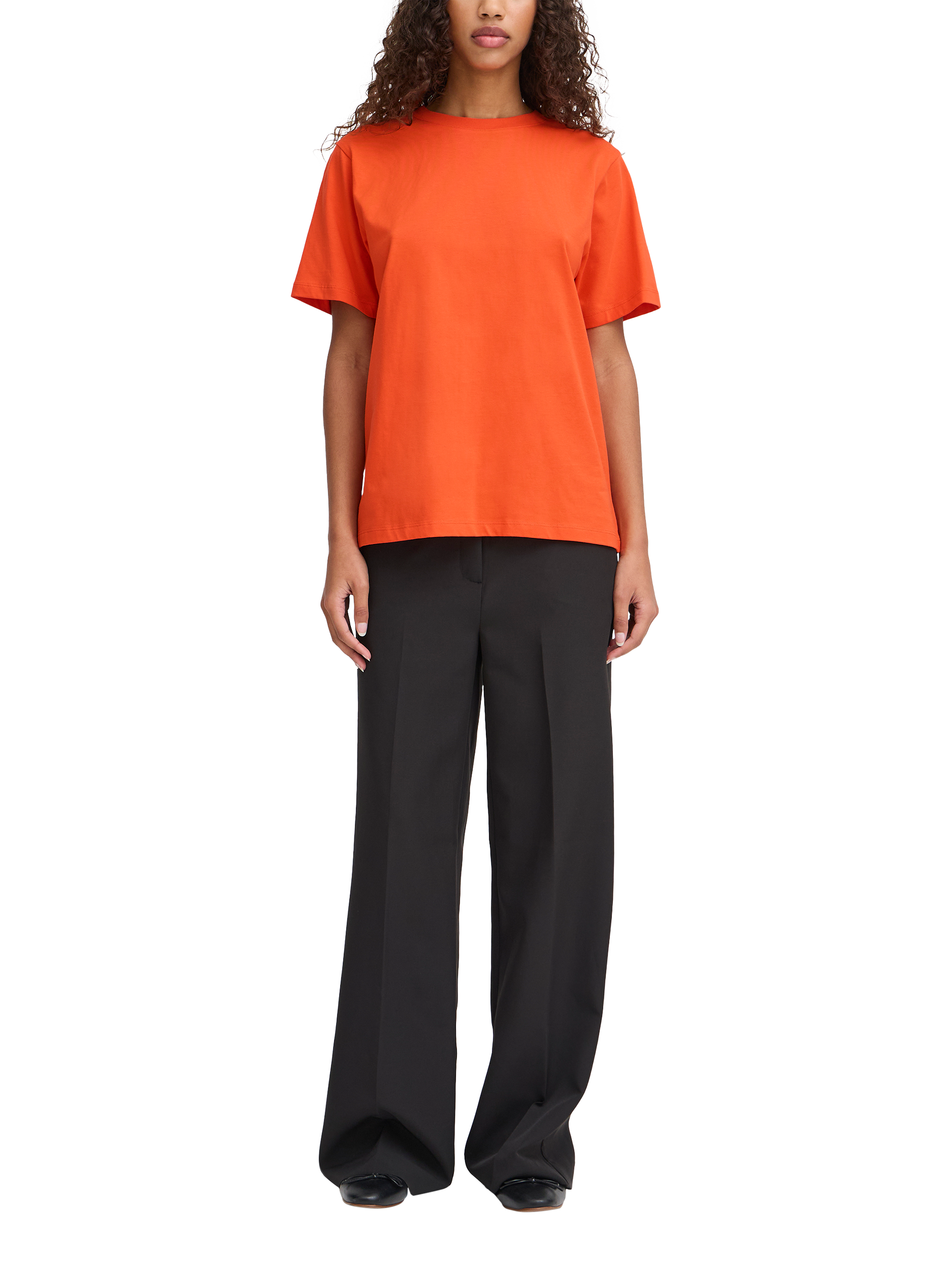 Product image 3 of 7, which shows ICHI Palmer Organic Cotton T-Shirt, Fiesta, XS