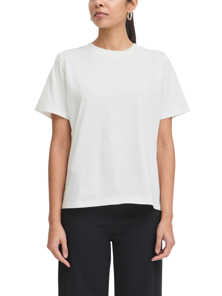 ICHI Palmer Loose Fit Pure Organic Cotton T-Shirt, Cloud Dancer, Cloud Dancer