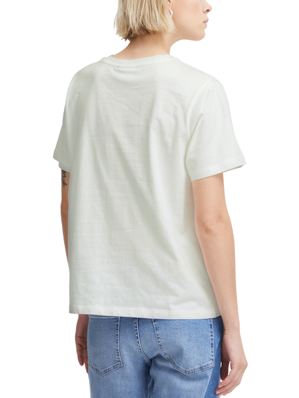 ICHI Palmer Loose Fit Pure Organic Cotton T-Shirt, Cloud Dancer - view 2, Cloud Dancer