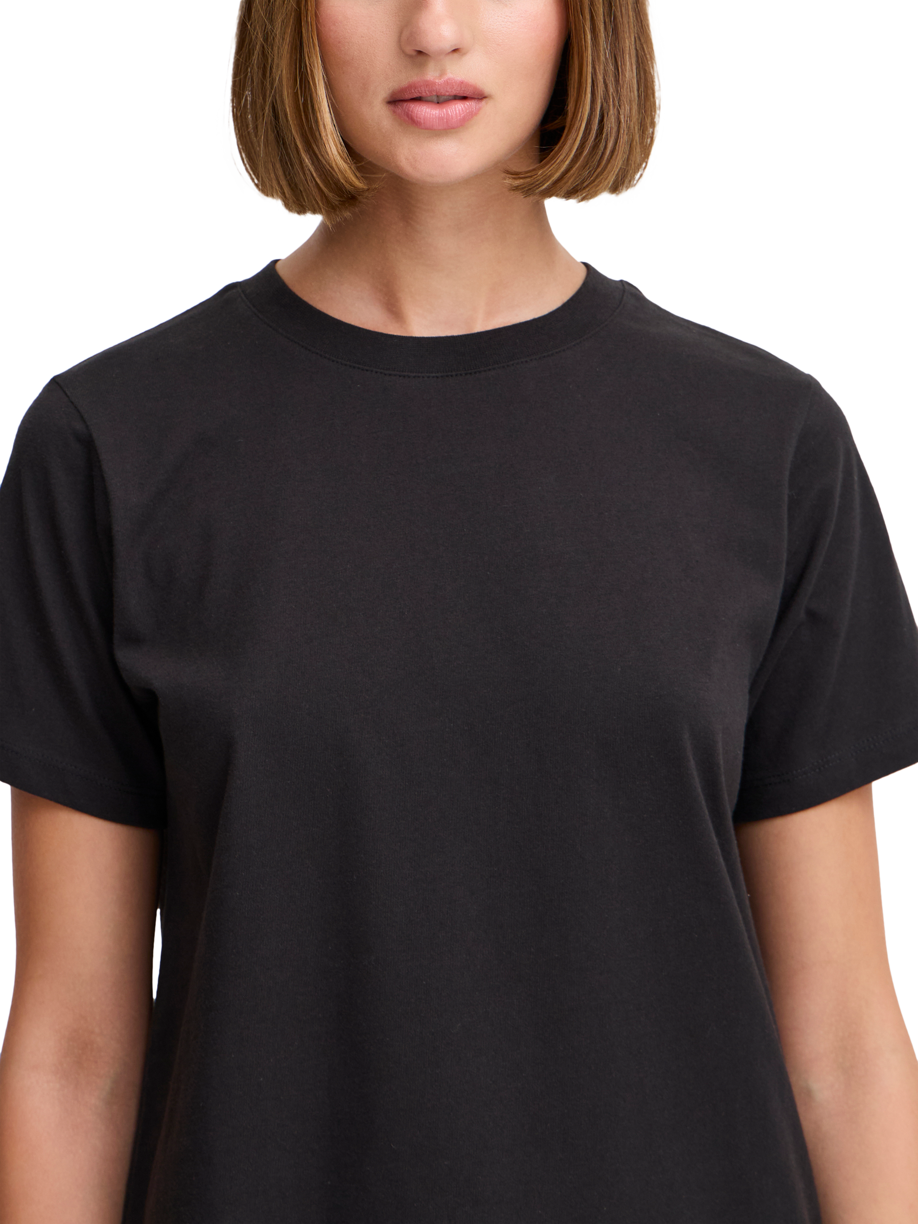 Product image 3 of 6, which shows ICHI Palmer Pure Organic Cotton Loose Fit T-Shirt, Black, XS