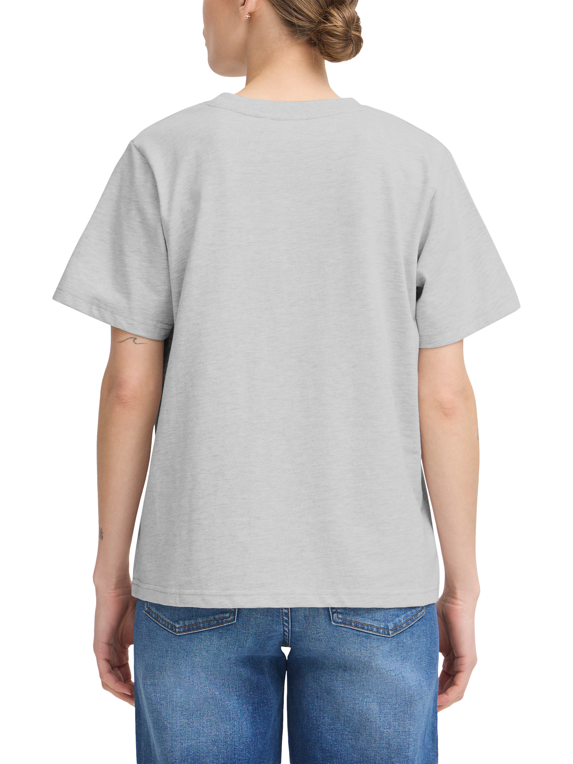 Product image 2 of 3, which shows ICHI Palmer Melange T-Shirt, Grey Melange, XS
