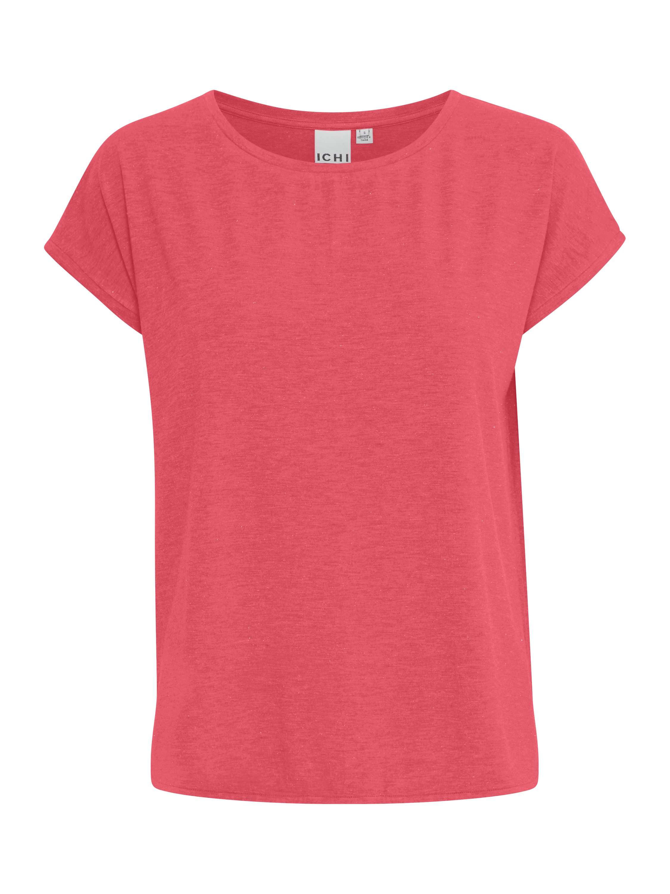 Product image 5 of 7, which shows ICHI Rebel Loose Fit T-Shirt, Holly Berry, XS