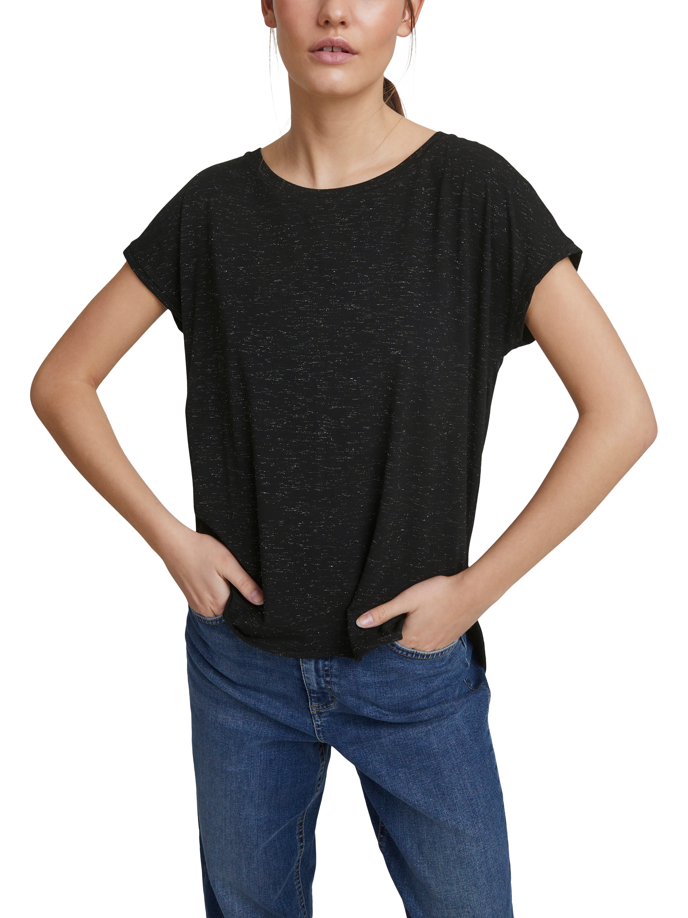 Product image 1 of 7, which shows ICHI Rebel Relaxed Fit T-Shirt, Black, XS