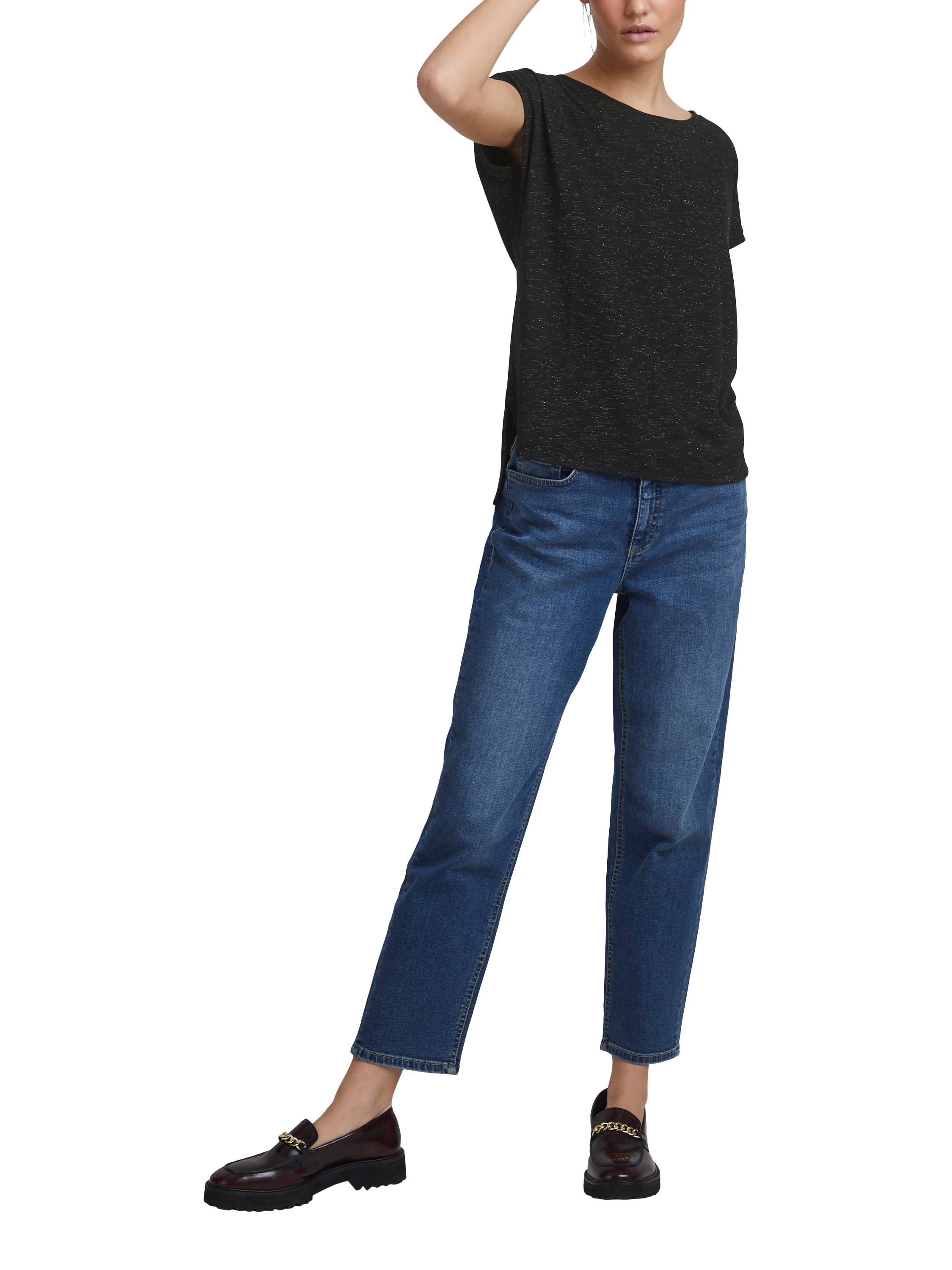Product image 3 of 7, which shows ICHI Rebel Relaxed Fit T-Shirt, Black, XS