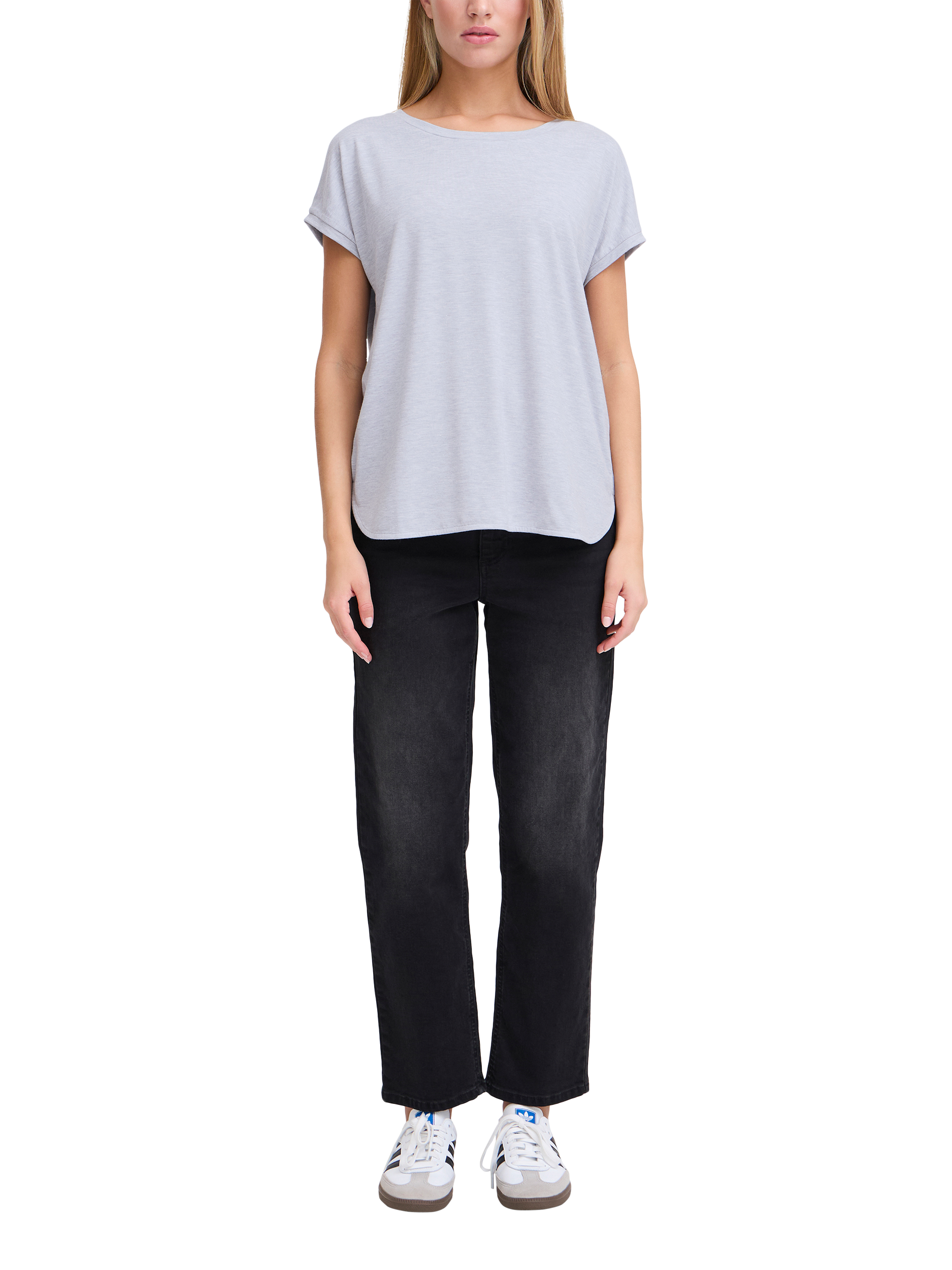 Product image 3 of 7, which shows ICHI Rebel Loose Fit T-Shirt, Zen Blue, XS