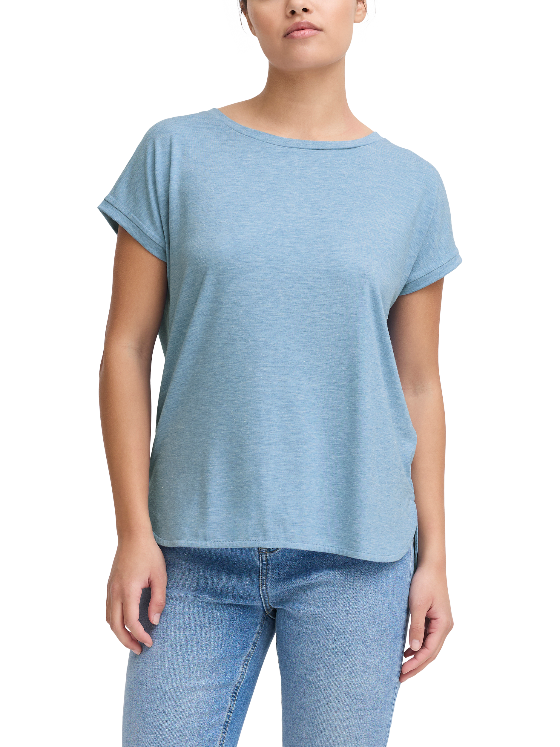 Product image 1 of 7, which shows ICHI Rebel Loose Fit T-Shirt, Della Robbia Blue, XS