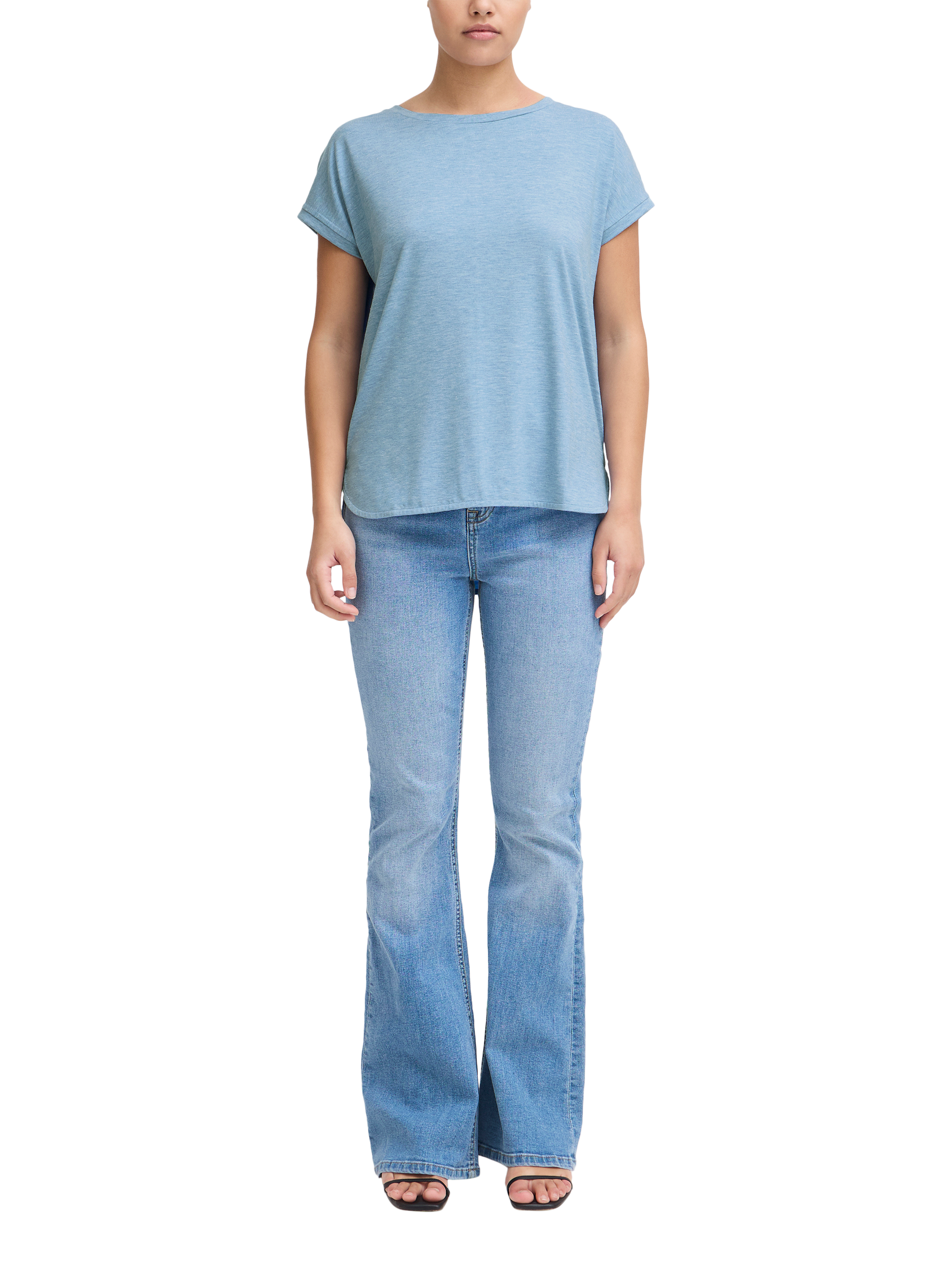 Product image 3 of 7, which shows ICHI Rebel Loose Fit T-Shirt, Della Robbia Blue, XS