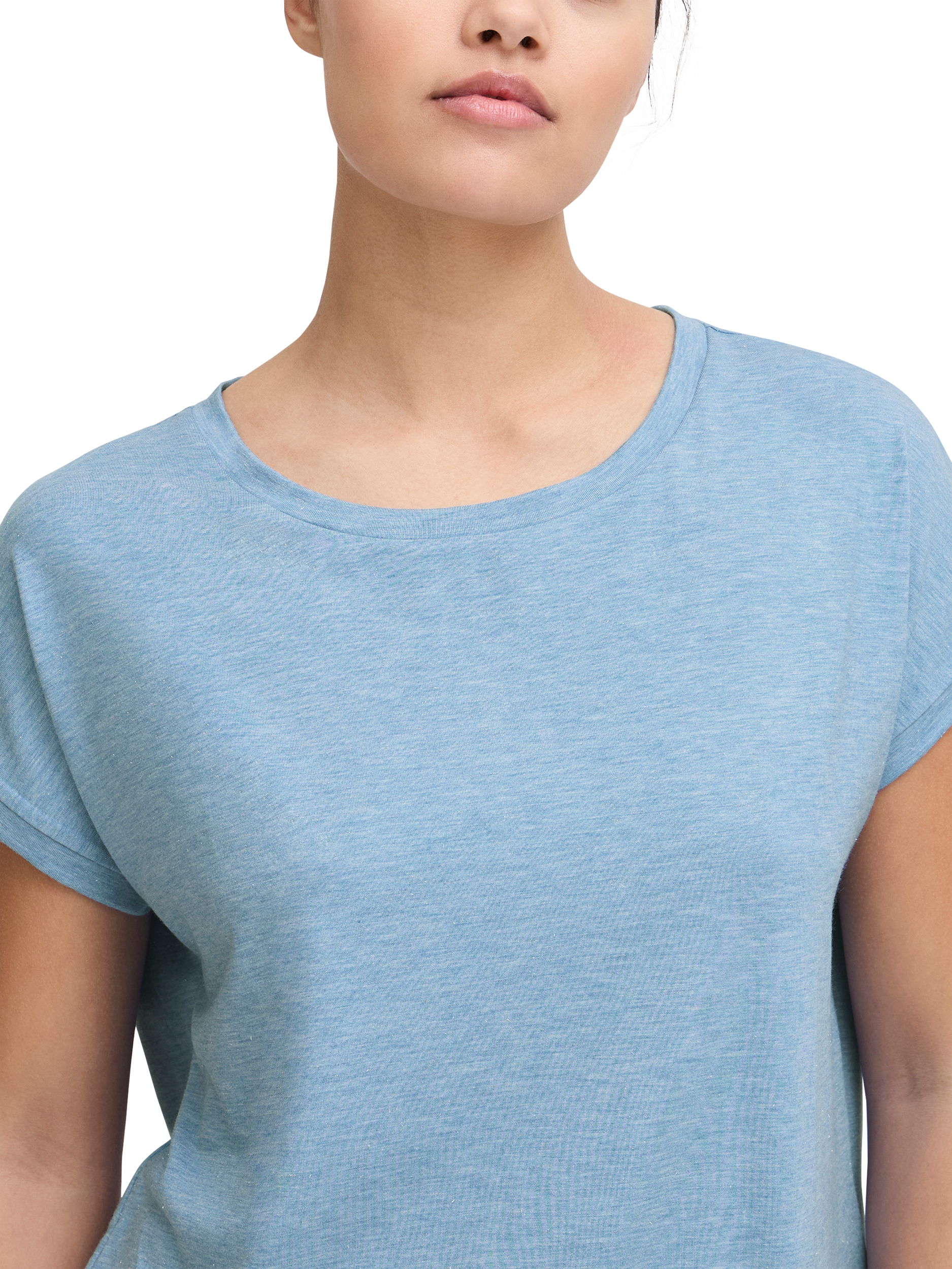 Product image 4 of 7, which shows ICHI Rebel Loose Fit T-Shirt, Della Robbia Blue, XS