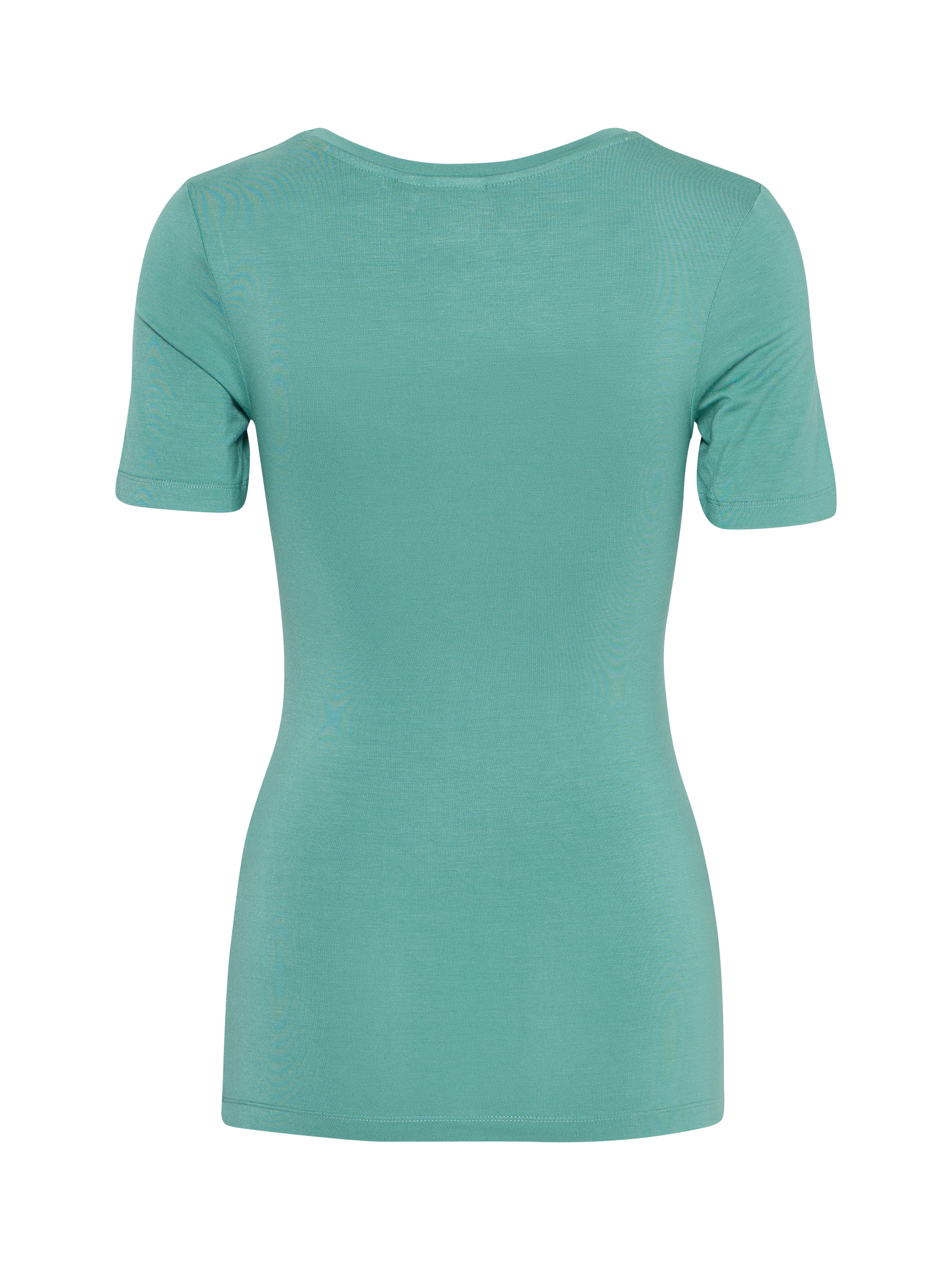 Product image 2 of 3, which shows ICHI Zola Fitted Scoop Neck T-Shirt, Beryl Green, XS