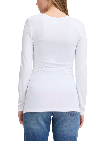 ICHI Zola Long Sleeve Top, White - view 2, White