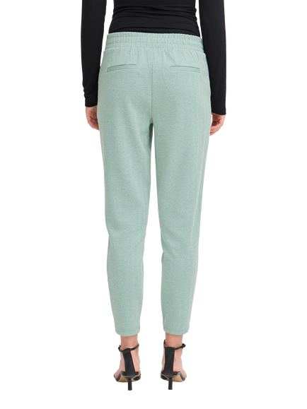 ICHI Kate Herringbone Jacquard Slim Trousers, Beryl Green/Almond - view 2, Beryl Green/Almond