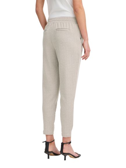 ICHI Kate Herringbone Jacquard Slim Trousers, Fungi/Almond Milk - view 2, Fungi/Almond Milk