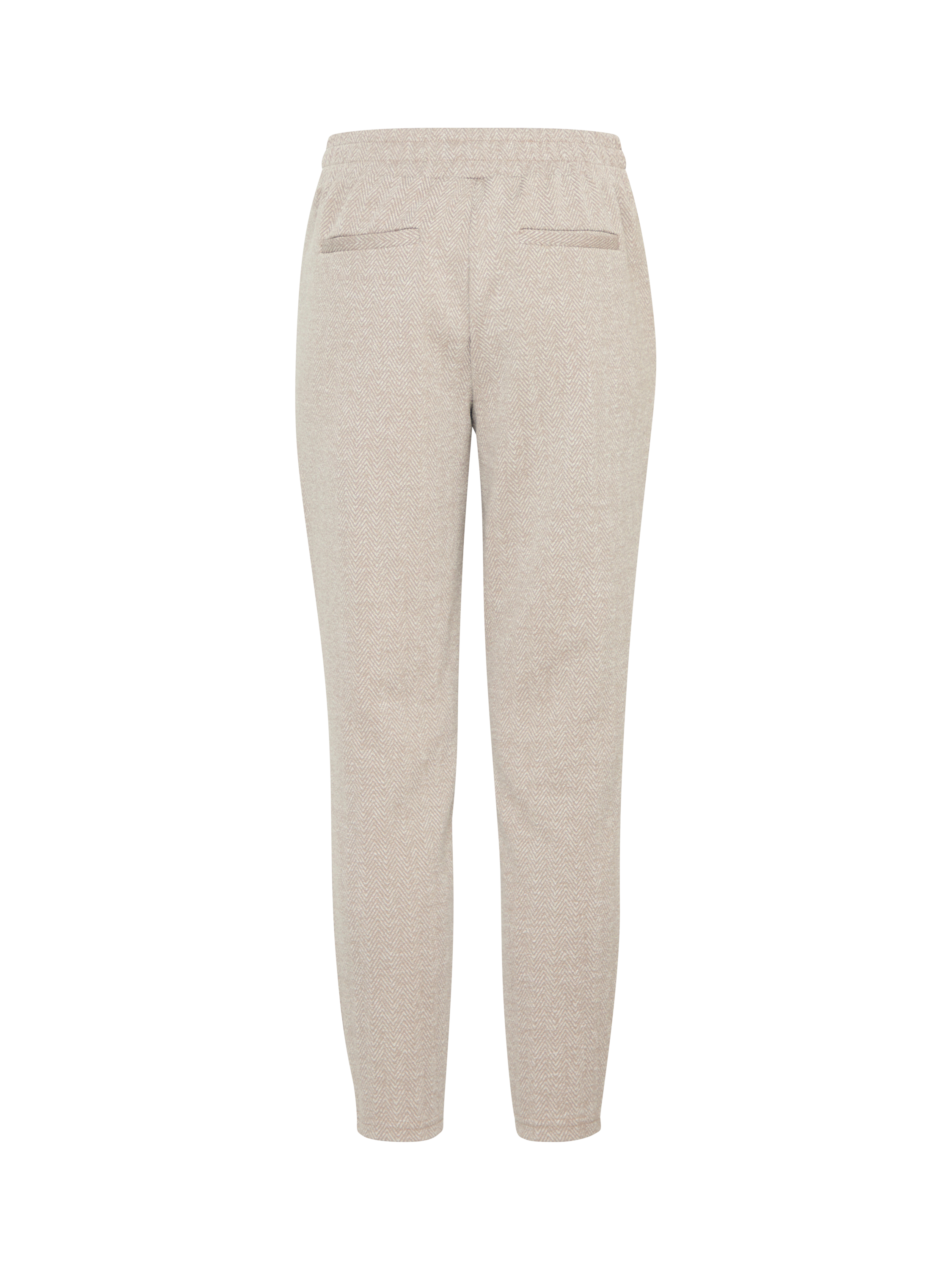 Product image 6 of 7, which shows ICHI Kate Herringbone Jacquard Slim Trousers, Fungi/Almond Milk, XS