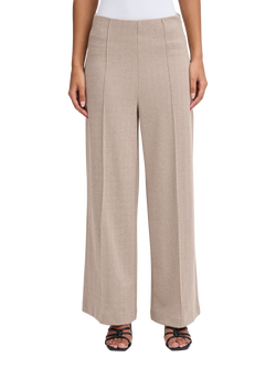 ICHI Kate Herringbone Jacquard Wide Leg Trousers, Fungi/Almond Milk, Fungi/Almond Milk